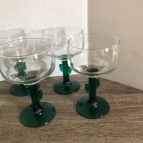 Vtg Libbey Cactus Margarita Glasses - Set of Eight - Picture 3 of 14